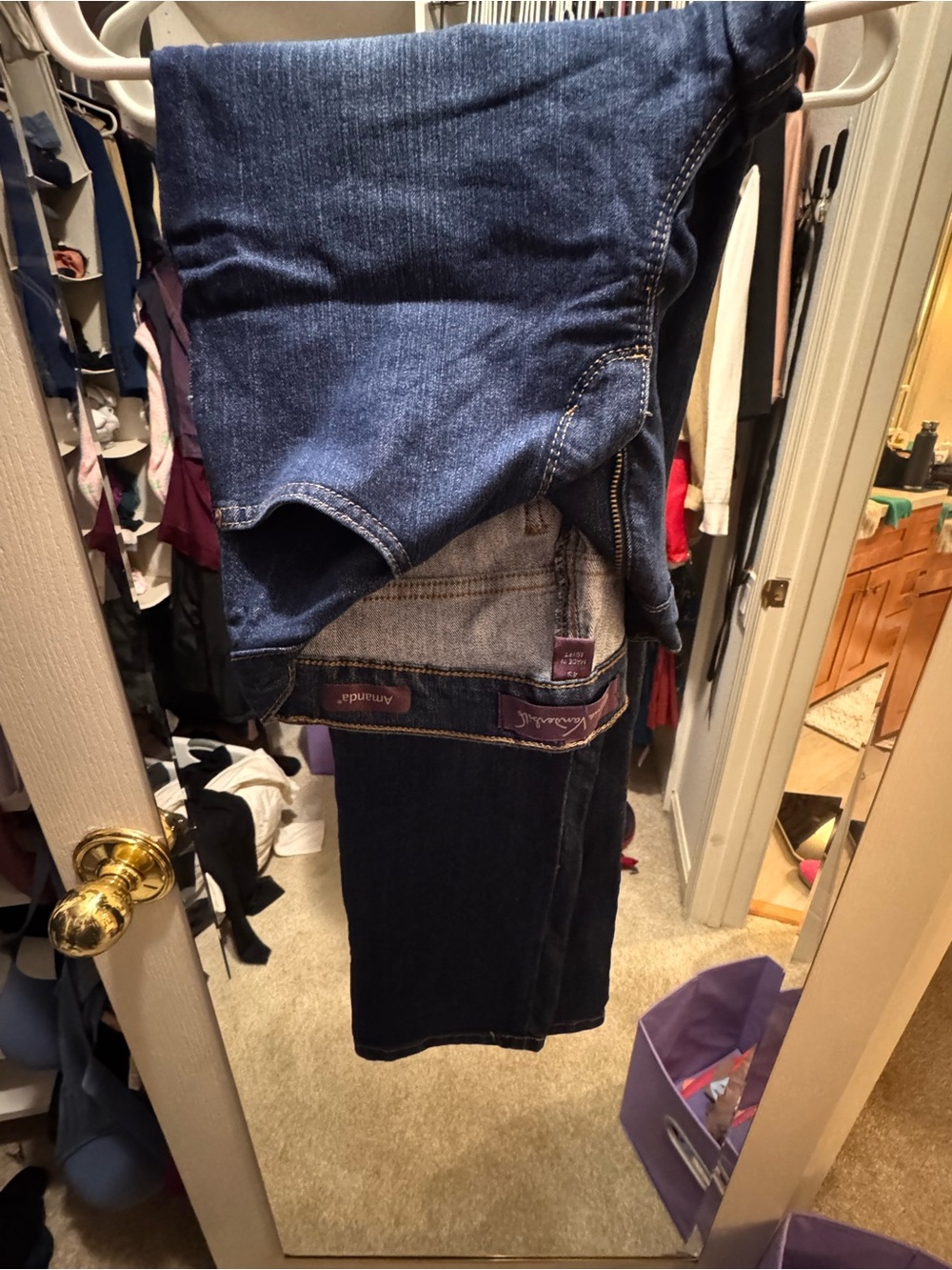 Gloria Vanderbilt Straight Leg Jeans - Dark Blue Denim